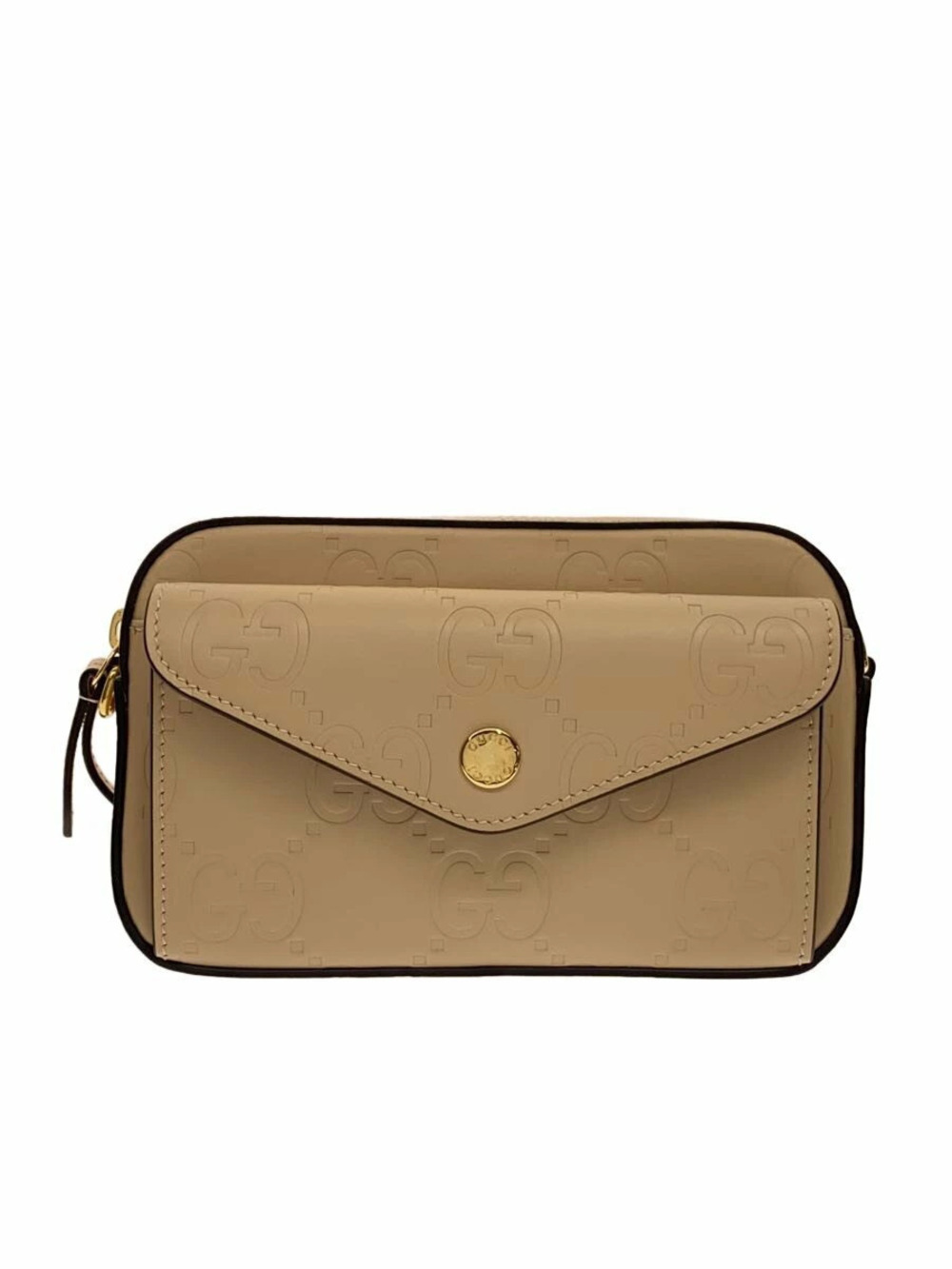Gucci beige Pink Jumbo GG embossed Chain Crossbody Bag